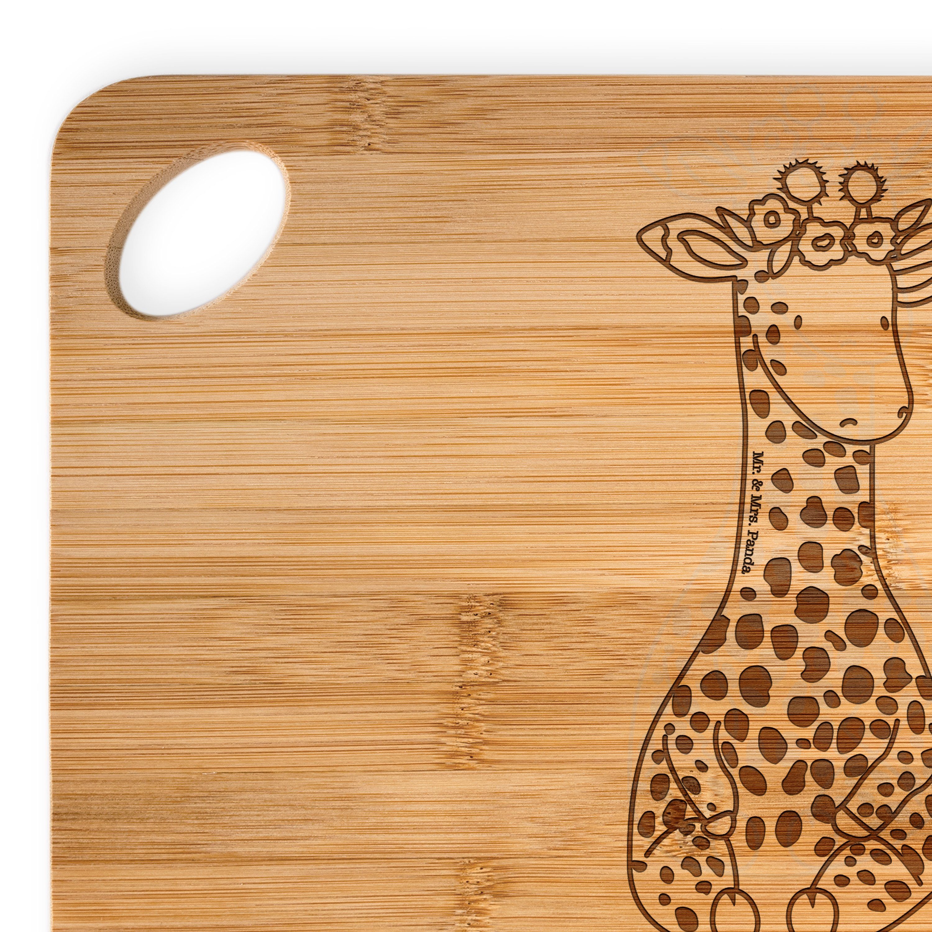 Mr. Giraffe Afrika, Panda Transparent Servierbrett Geschenk, & Blumenkranz Frühstücksbrett, - Mrs. Bambus, (1-St) -