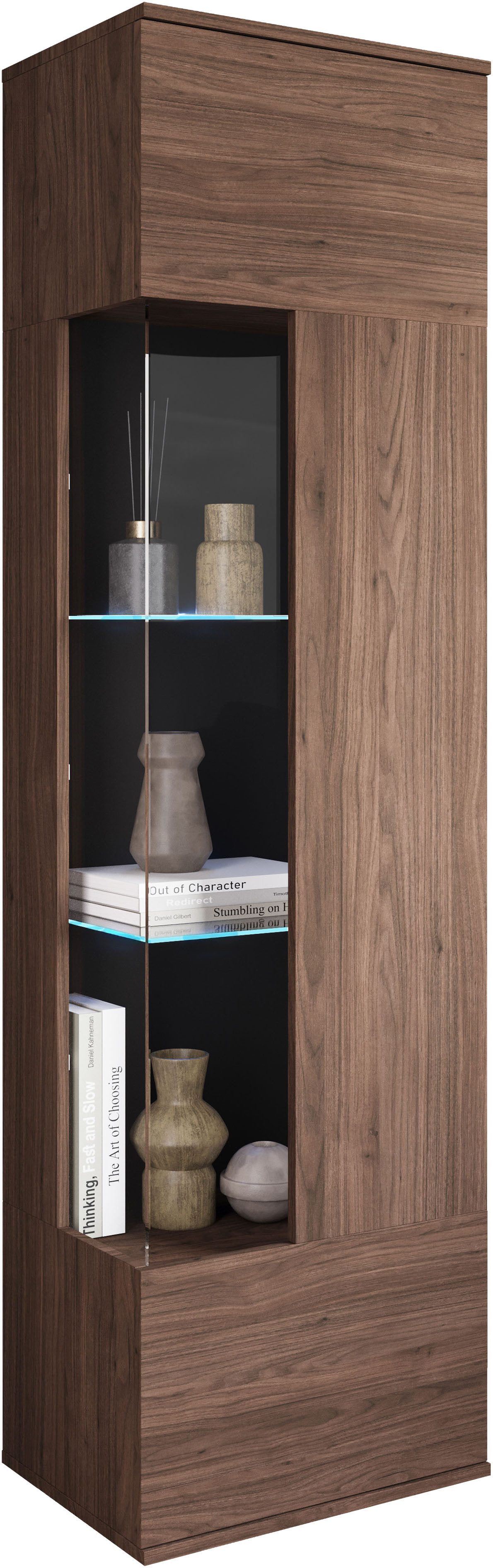 OTTO home Vitrine Kenia, stehend und hängend, Türanschlag wechselbar (1-St) Vitrineschrank mit Glastüren 160 cm Höhe