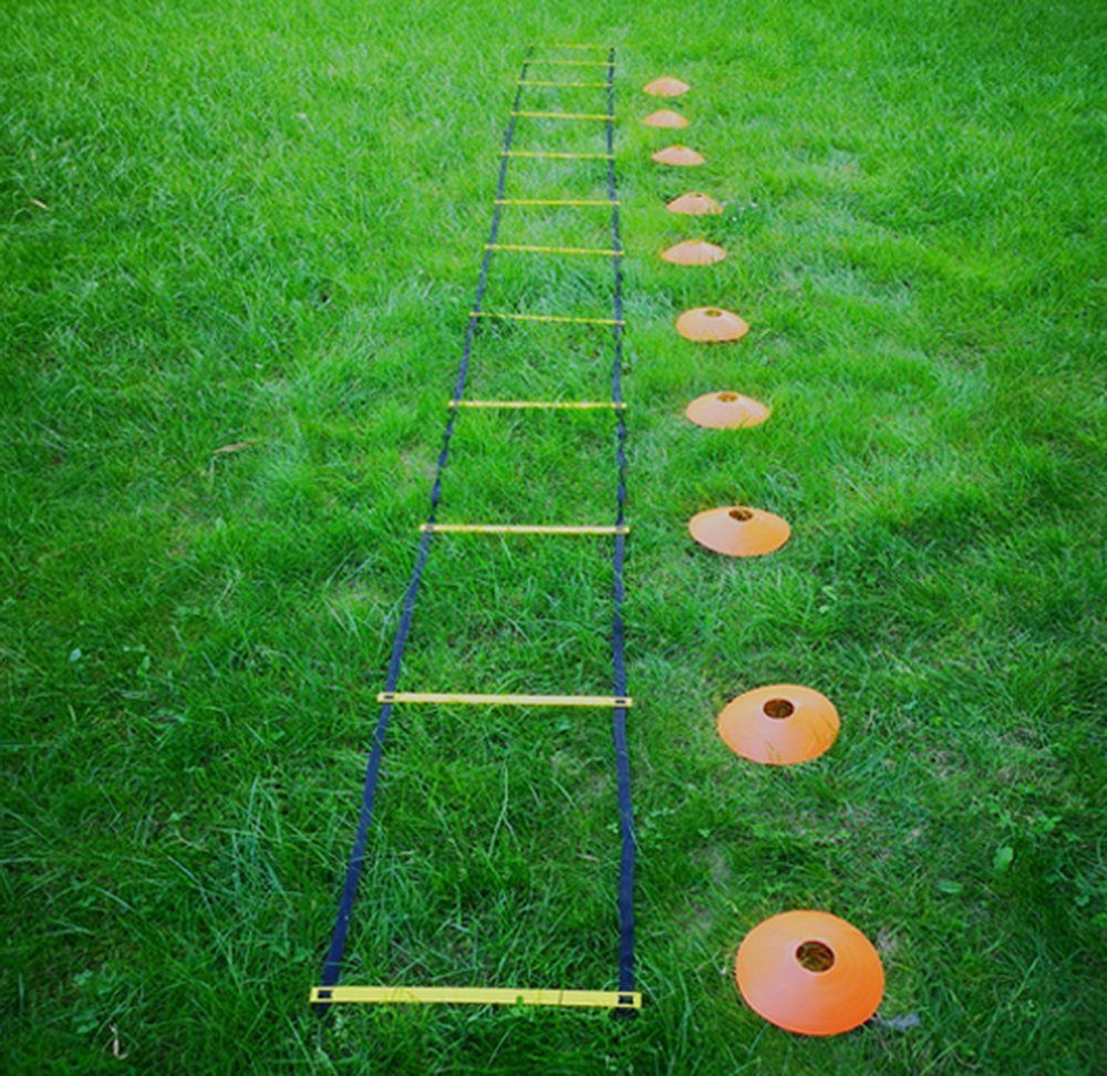 Yudu Trainingshilfe Trainingsleiter Koordination Set Trainingshütchen Tragetasche Erdnägel