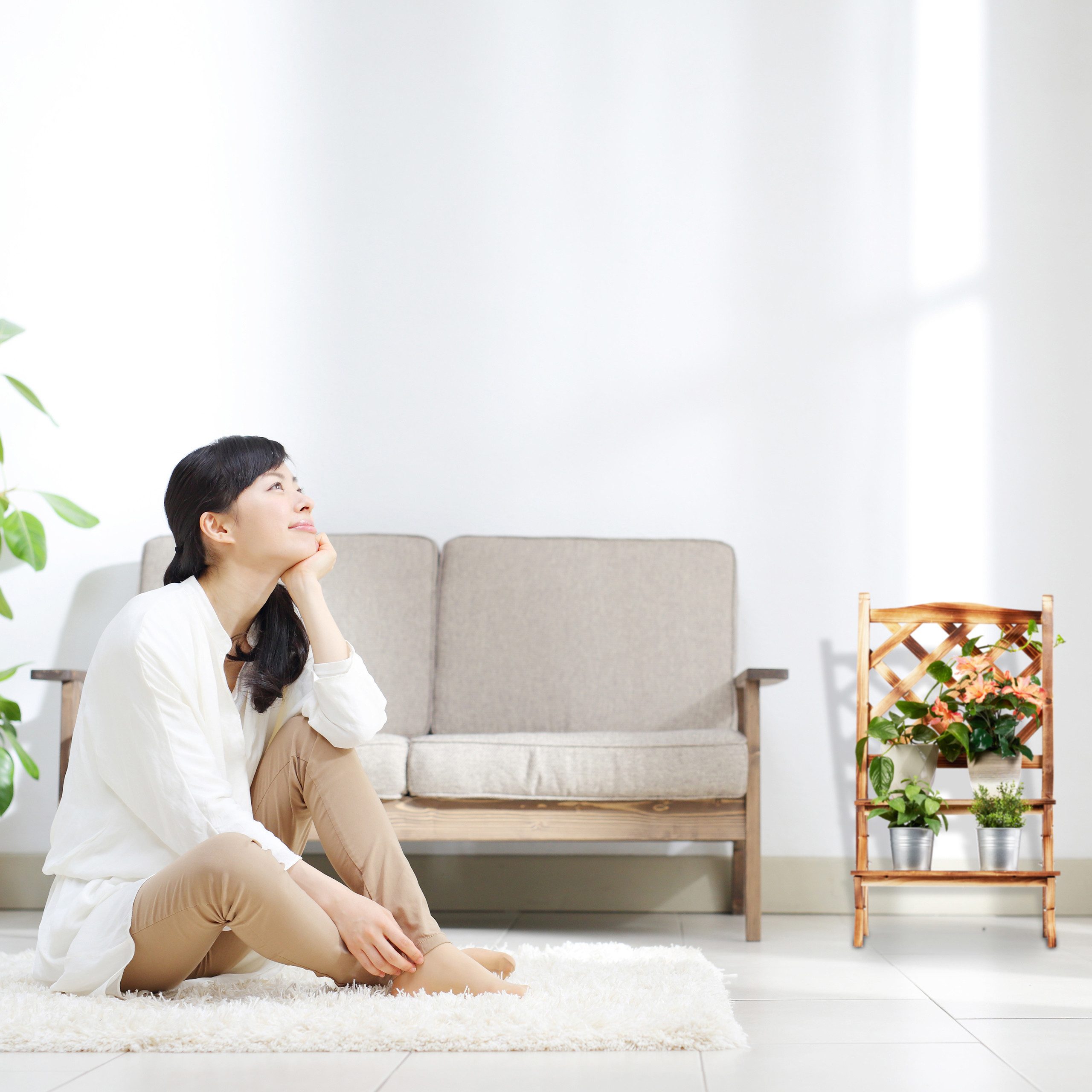 relaxdays Blumenständer Blumentreppe mit Rankgitter gebrannt, günstig online kaufen