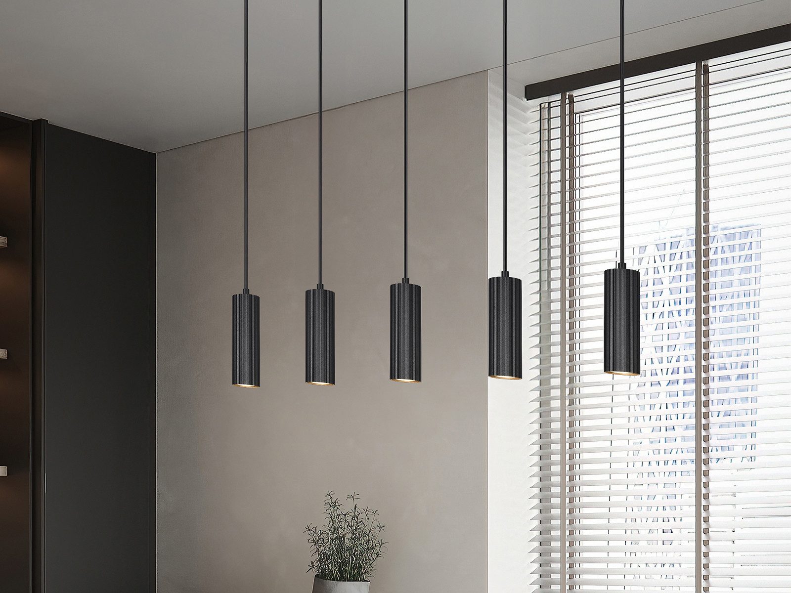 TRIO Leuchten LED Pendelleuchte, Dimmfunktion, LED wechselbar, Warmweiß, mehrflammig aus Metall über Esstisch & Kochinsel hängend, Breite 85cm