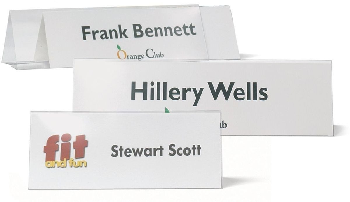 Hinweisschild Tischnamensschild 210x63mm PET inkl. Etiketten VE=10 Stück