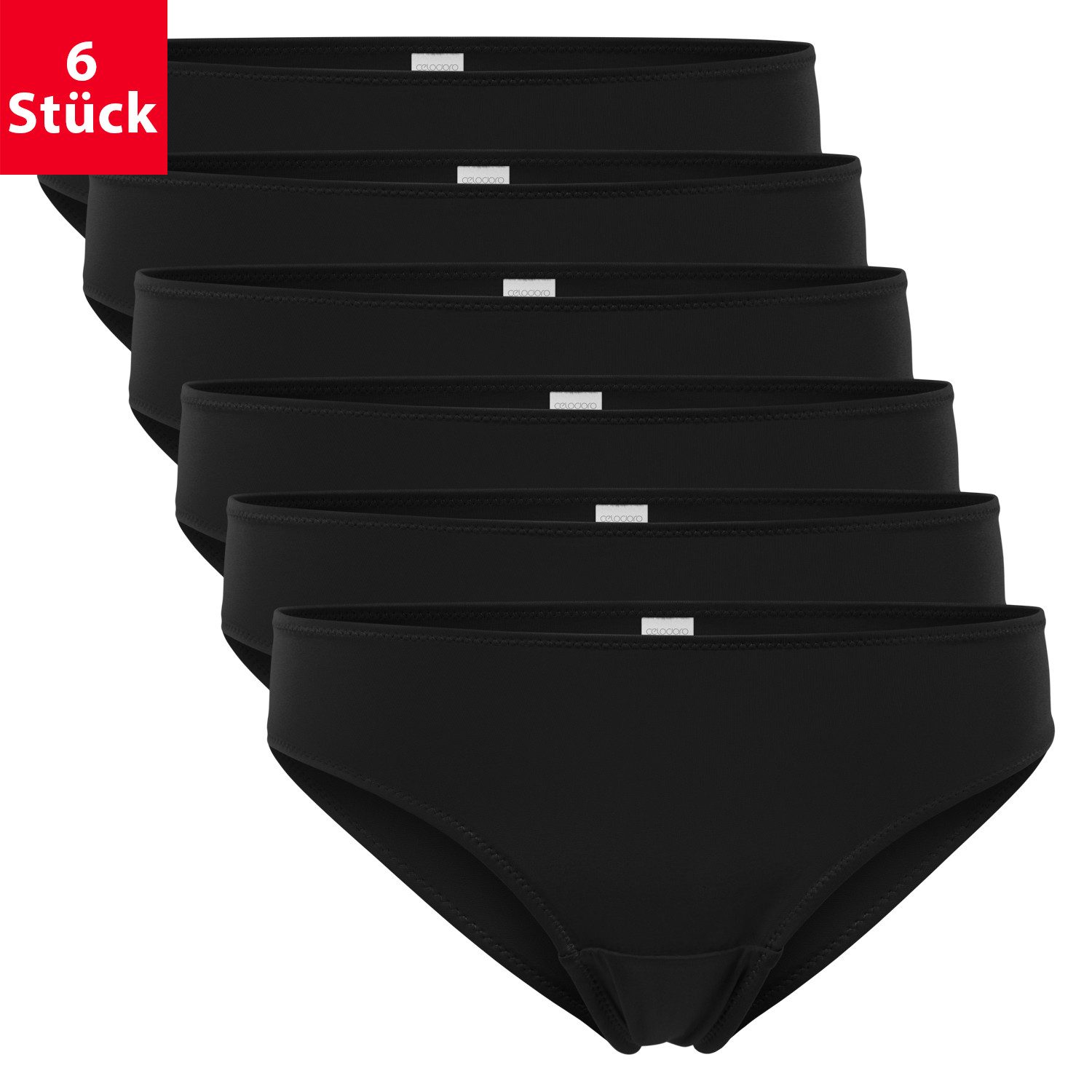 celodoro Slip Damen Bikini Slip aus Quick Dry-Fasern (6er Pack)