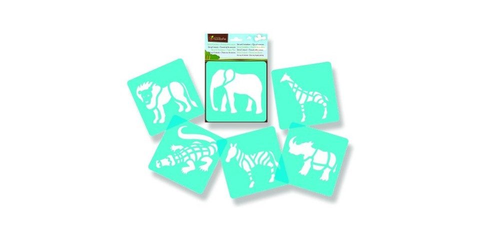 Spiel Mal-Schablonen 6er-Set Tiere Savanne