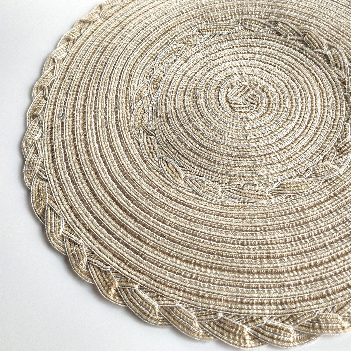 FOUORTUNATE-BEE Platzset 6er Set Runde Geflochtene Tischsets aus Baumwolle, (6-St), Waschbare Platzsets für Party, Hochzeit und Alltag – Bild 3 von 5