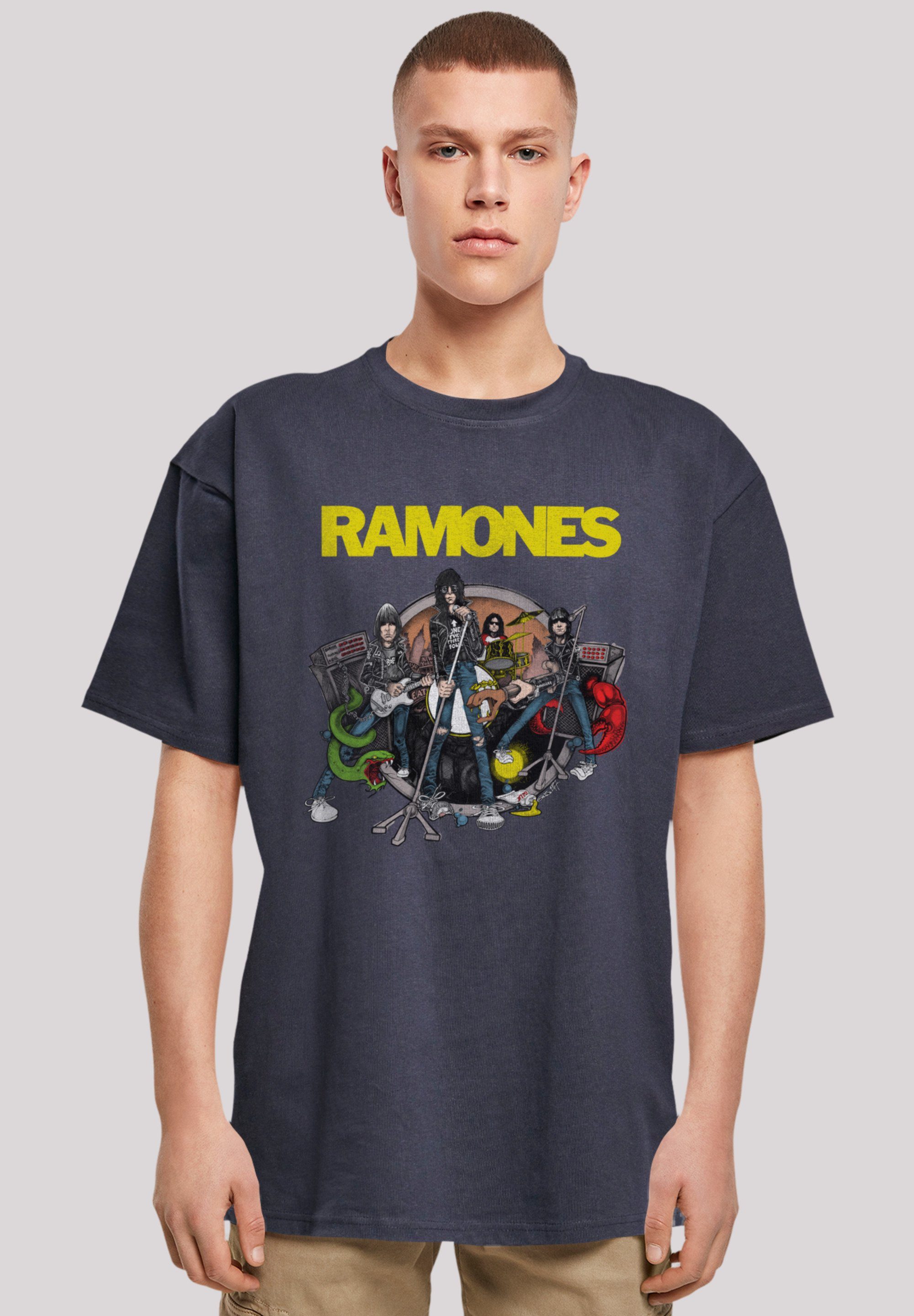 Band, Ruin Ramones Passform Weite Road Rock-Musik, To überschnittene Premium Qualität, und T-Shirt F4NT4STIC Schultern Rock Musik Band