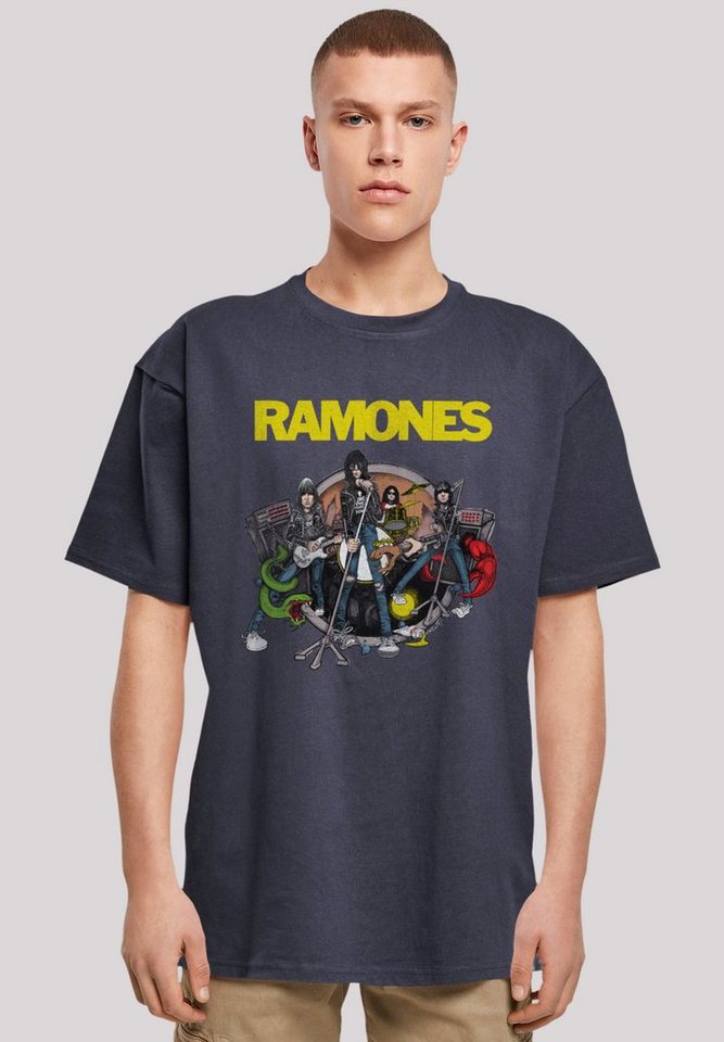 F4NT4STIC T-Shirt Ramones Rock Musik Band Road To Ruin Premium Qualität,  Band, Rock-Musik, Weite Passform und überschnittene Schultern