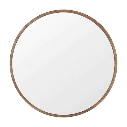 Gozos Spiegel Modern Runde, Wandspiegel für Wohnzimmer, Schlafzimmer, Badezimmer (47 x 47 x 3 cm, Runder Spiegel), gerahmter Ganzkörperspiegel mit holz