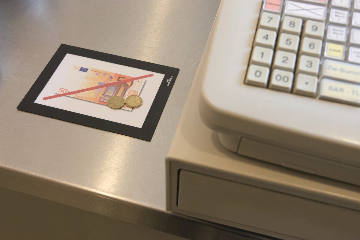 DURABLE Fächermappe Magnetrahmen Duraframe selbstklebend A6 schwarz VE=2 Stück