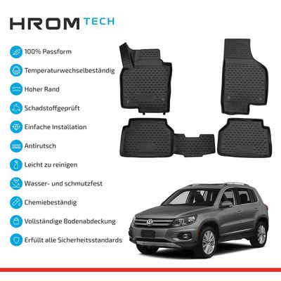 LEMENT Auto-Fußmatten Passgenaue 3D Fussmatten für VW Tiguan Mk1 5N 10/2007-2016, für VW Tiguan Pkw, Passgenaue