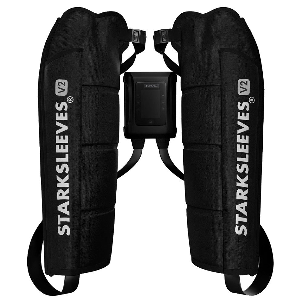 STARKFELD Lymphdrainage-Gerät STARKBOOTS® Lymphdrainage Gerät – Recovery Boots & Bein Massagegerät, 8 Drucksensoren, Bein Massagegerät mit kabellosem Smart Monitor mit 2 Stunden Laufzeit, Venenrückfluss & gegen Wassereinlagerungen