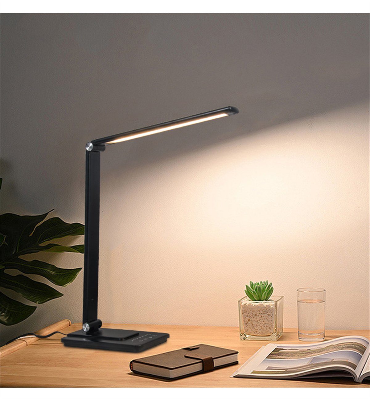 carefully selected Tischleuchte Faltbare LED-Augenschutz-Schreibtischlampe, drei Schwarz Farben Touch-Dimmung