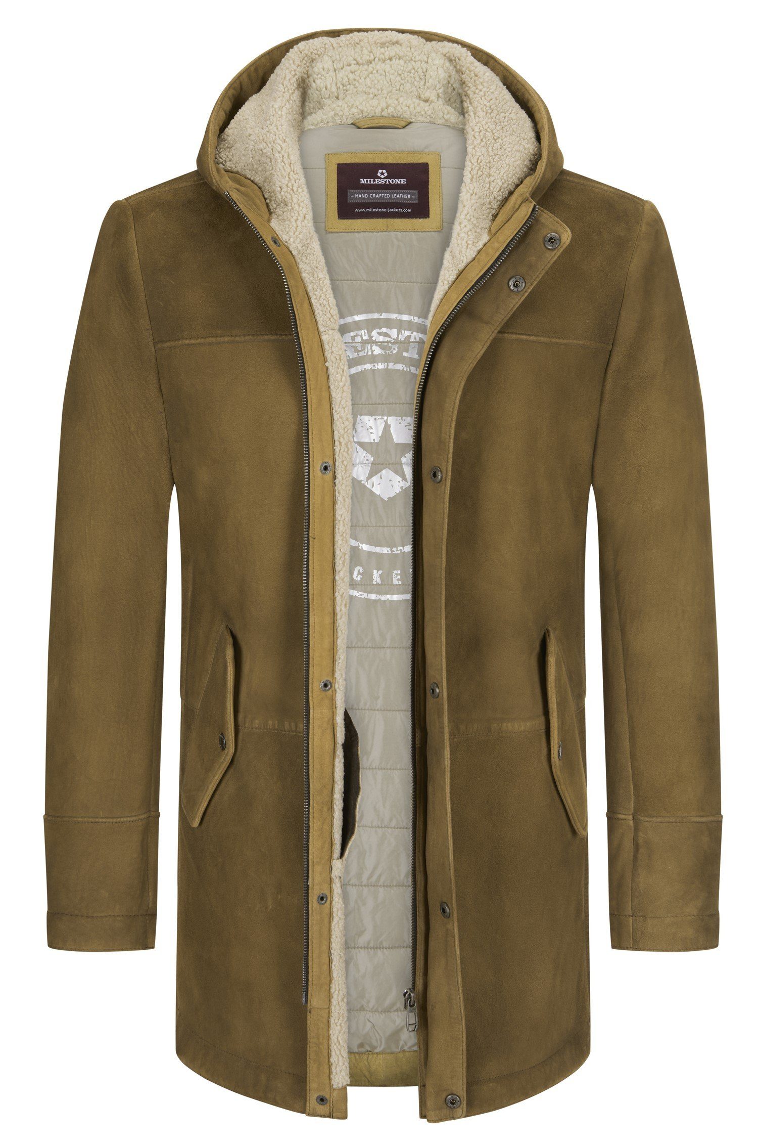 Milestone Parka MS-Pinto mit Kapuze aus echtem Veloursleder günstig online kaufen