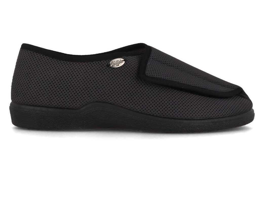 Tuffeln «Wohltat» moderne Verbandschuhe für Herren Ein-Schnaller, klett, tuffe Hausschuh elastisch – Bild 2 von 5