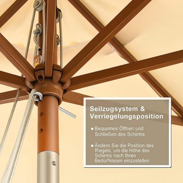 KOMFOTTEU Sonnenschirm Gartenschirm, mit Neigefunktion, mit 8 Streben, 300cm rund