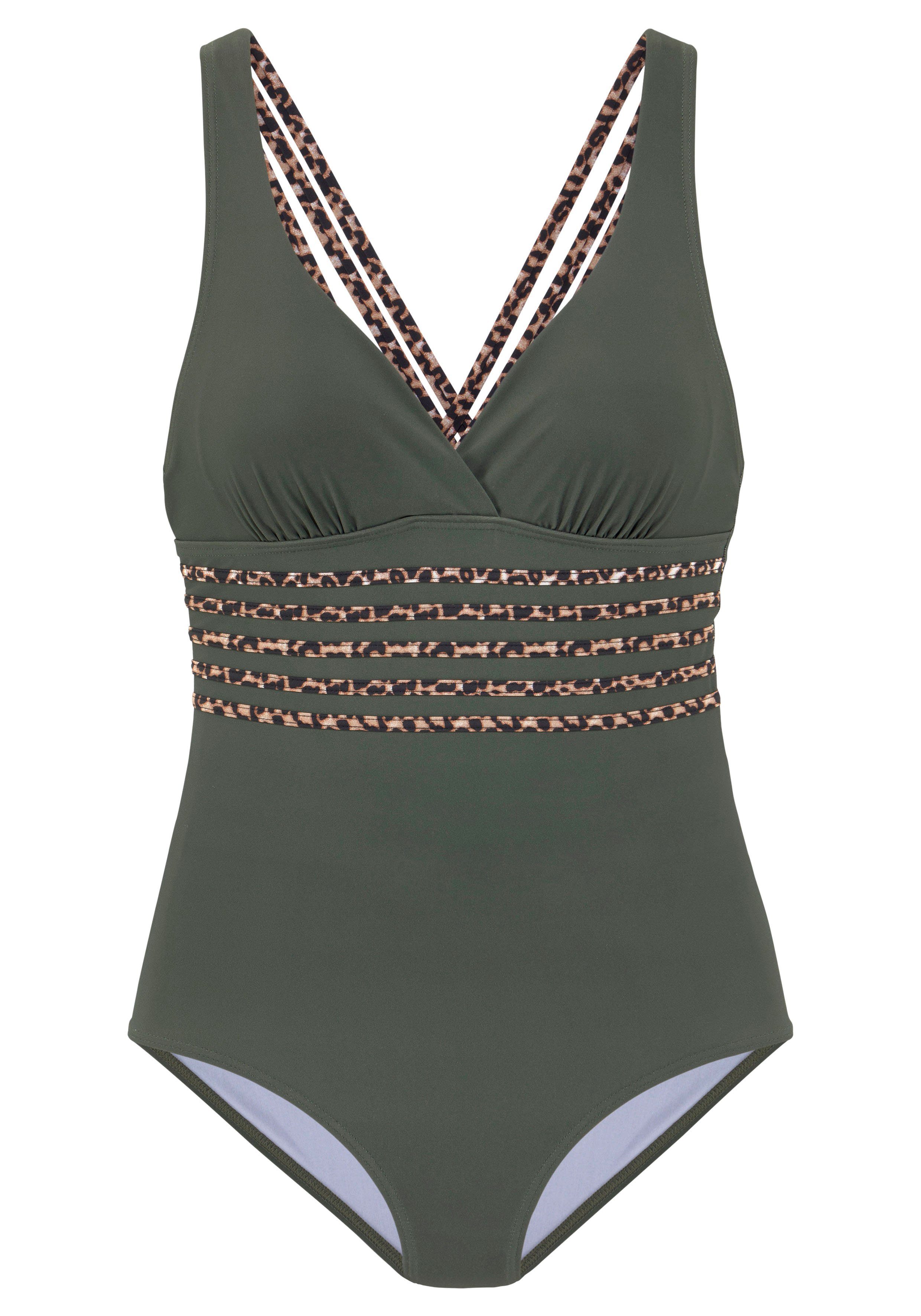 LASCANA Badeanzug Adelin mit Shaping-Effekt und trendigen Kreuzträgern