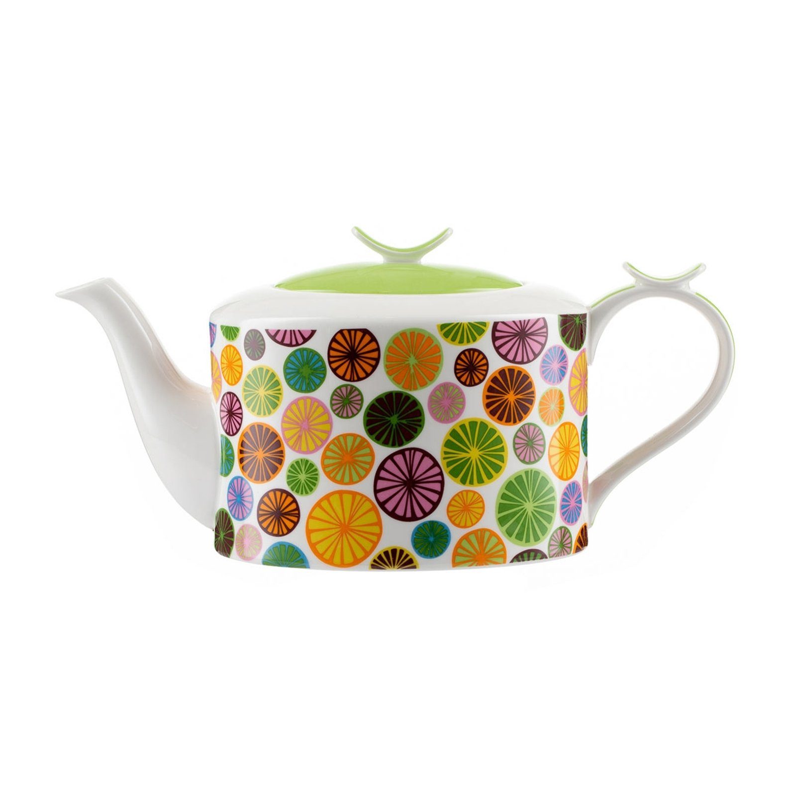 Jameson + Tailor Teekanne Teekanne Modern Zitrusfrüchte, 1.1 l, (Stück, 1-St), Porzellan mit Dekor