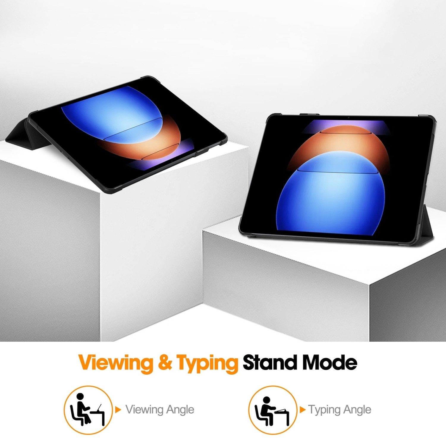 Wigento Tablet-Hülle Für Xiaomi Pad 6S Pro 12.4" 3folt Wake UP Smart Cover Tasche Schutz