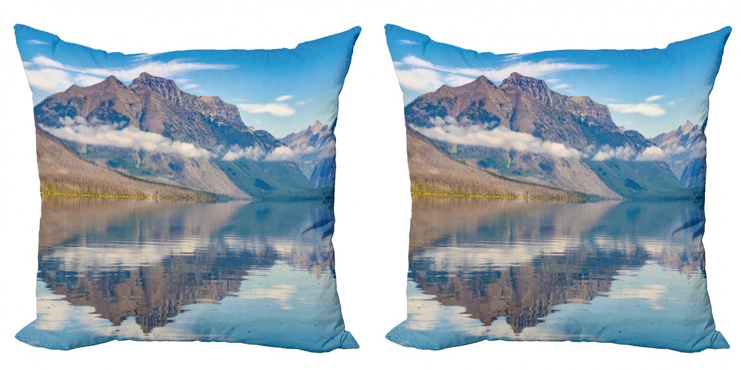 Kissenbezüge Modern Accent Doppelseitiger Digitaldruck, Abakuhaus (2 Stück), Glacier Nationalpark bewölkt Szene