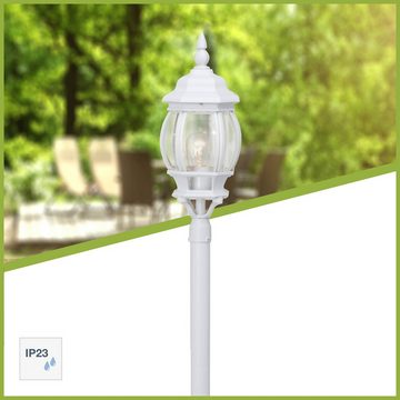 Lightbox Außen-Stehlampe, ohne Leuchtmittel, Pollerlampe, 112 cm Höhe, Ø 16 cm, E27, max. 60 W, IP23, weiß
