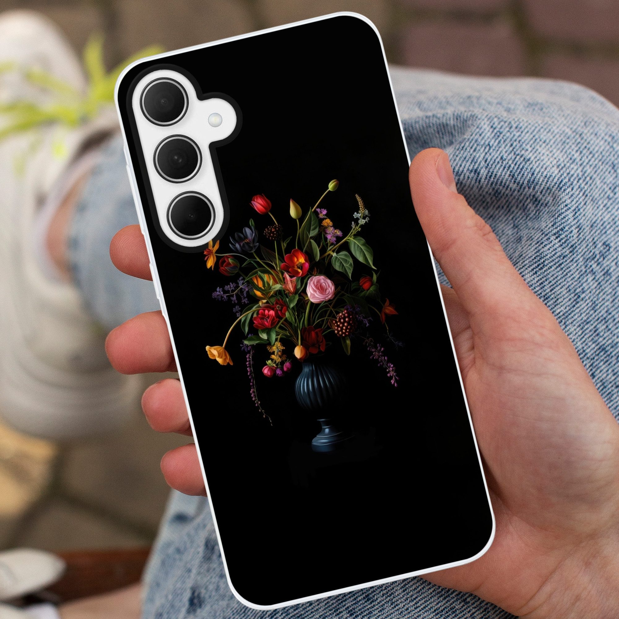 MuchoWow Handyhülle für Samsung Galaxy A35 5G Blumen - Beeren - Klassisch, Smartphone-Bumper, Print, Handy Schutzhülle Dünn