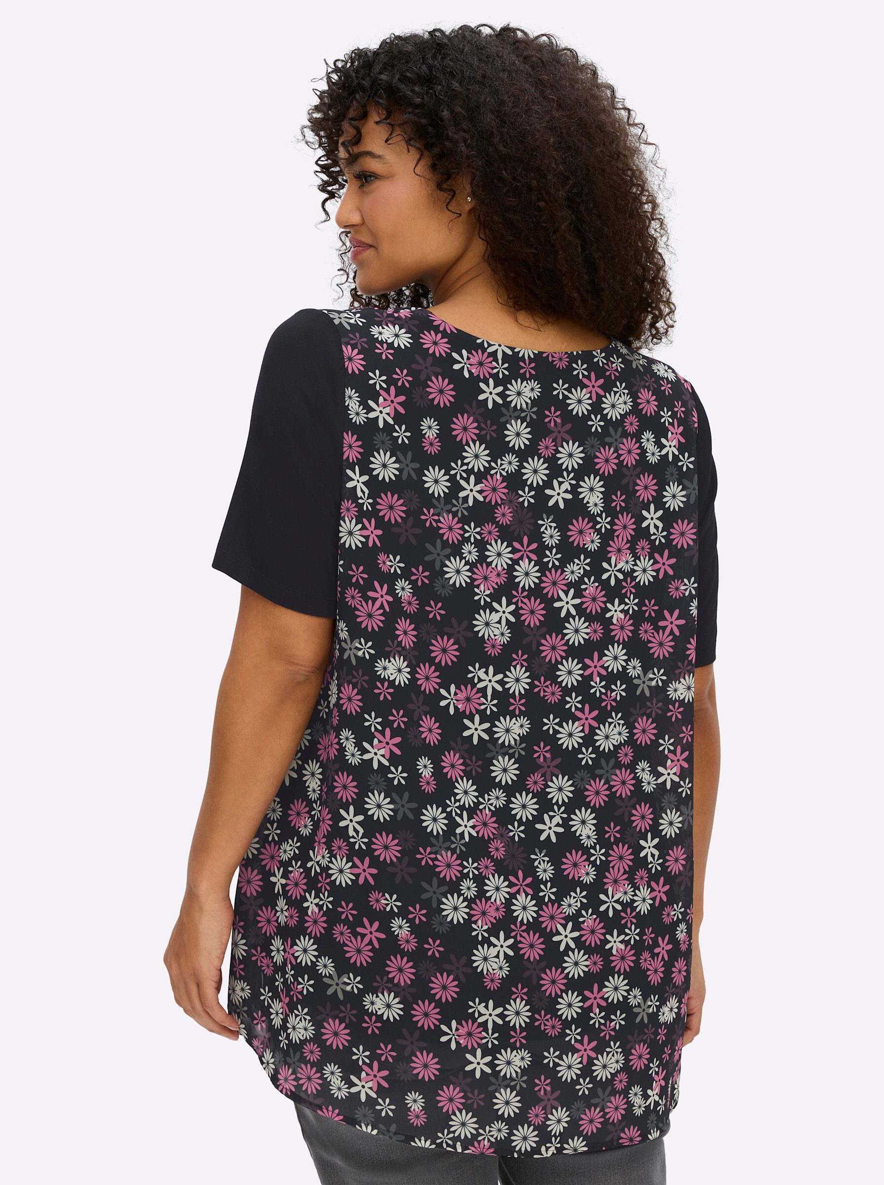 Sheego Klassische Bluse Tunika Kurzarm günstig online kaufen