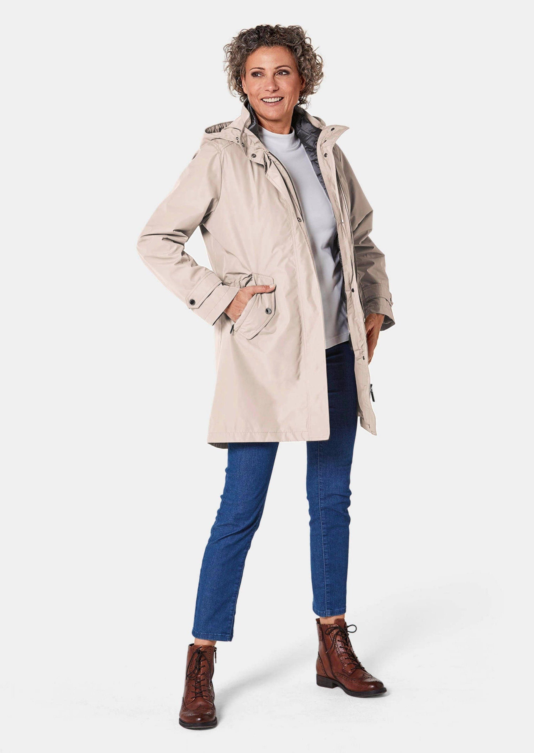 GOLDNER Funktionsjacke Kapuzenjacke mit 3-in-1-Funktion Windbreaker mit integrierter Steppweste, Stehkragen und Langarm