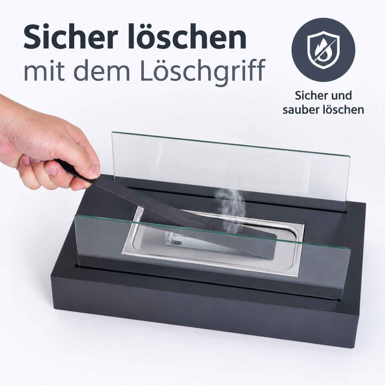 Nettlife Tischfeuer Ethanol Tischkamin Eckig/Rund Kamin Indoor Outdoor Tischfeuerstelle (Set, für Tisch, Terrasse, Balkon & Garten), Die Party Geschenkideens od – Bild 5 von 5