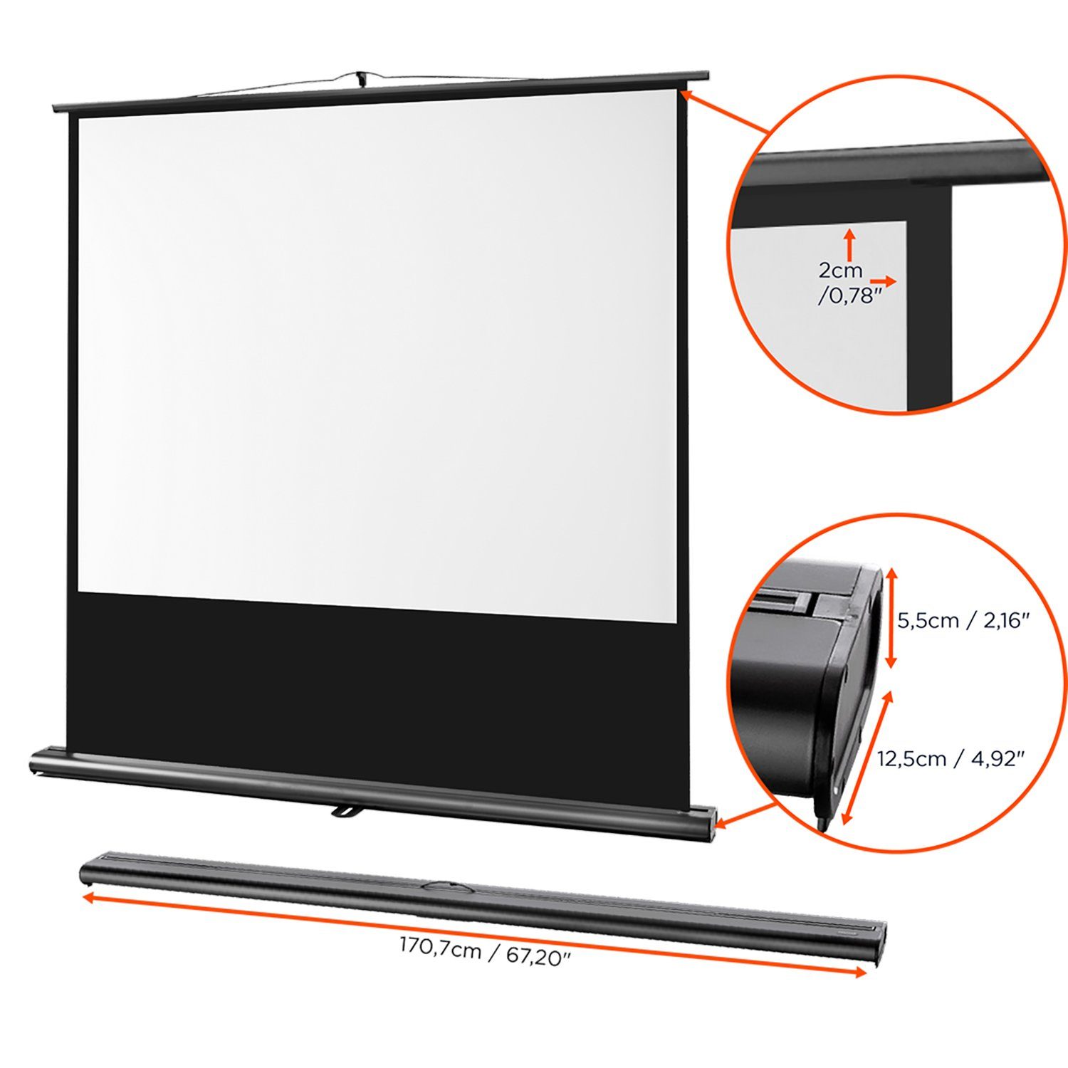 Celexon Professional Pull-Up-Leinwand (schwarze Rückseite)