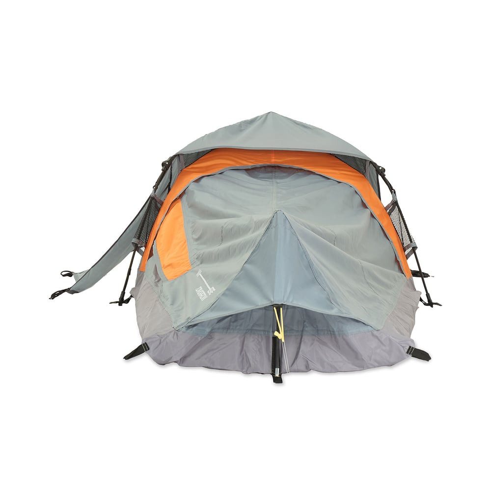 Lumaland Pyramidenzelt Solo-Zelt Pop Up Wurfzelt 220x80x50cm, 1-Personen Camping Festival ultraleicht