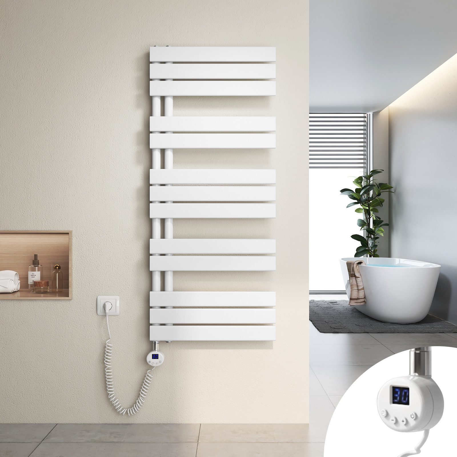 MEYKOERS Elektrischer Badheizkörper Elektro Handtuchtrockner Mit Thermostat günstig online kaufen