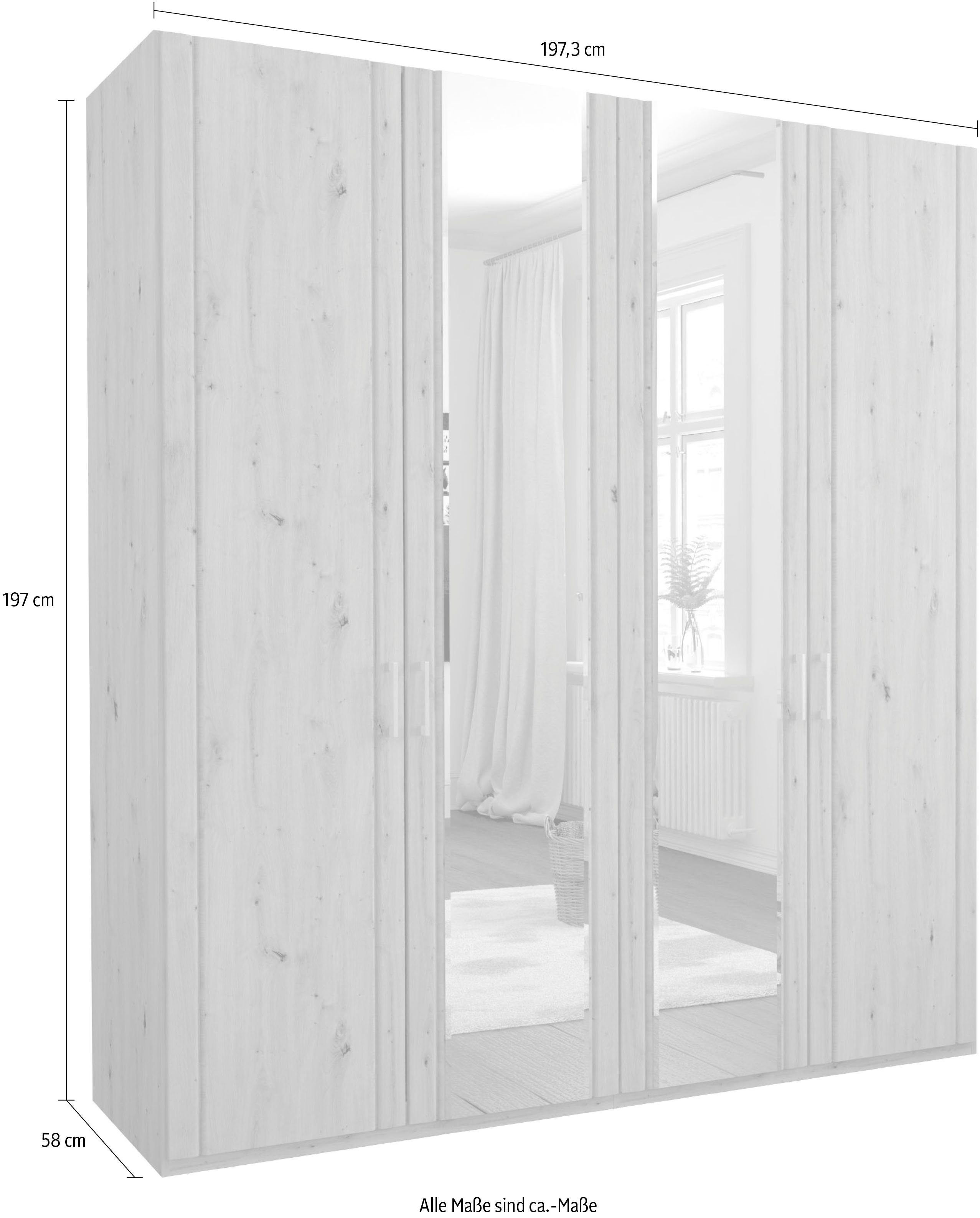 WIEMANN Spiegeltüren mit und Mainau Drehtürenschrank Holz-