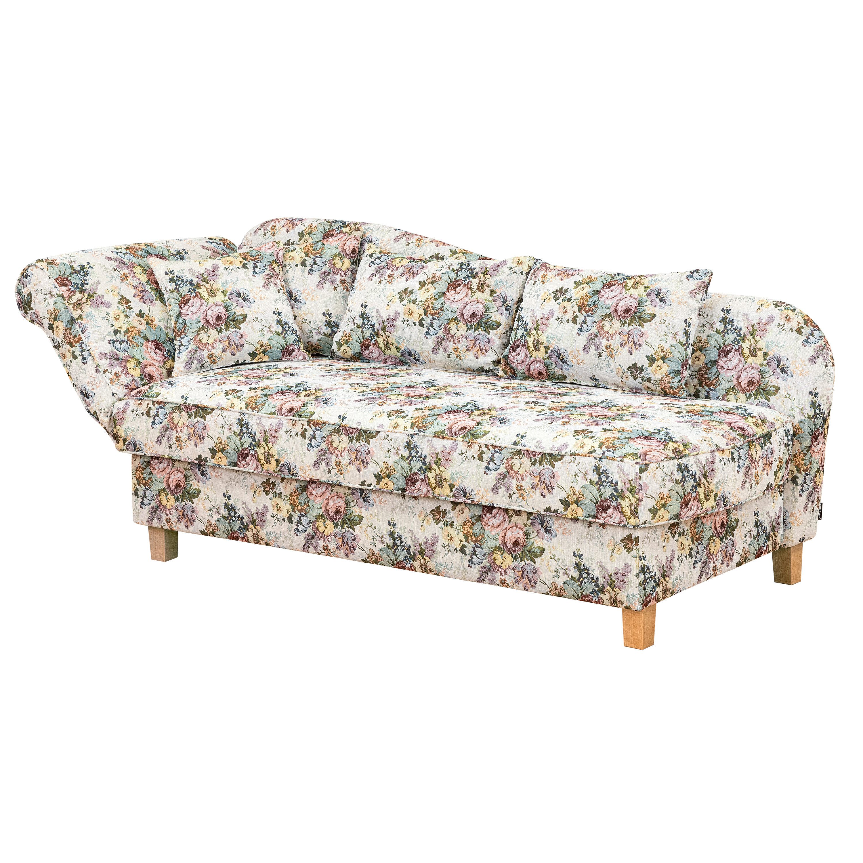 Max Winzer® Recamiere Selma, klappbares Armteil links, geblümt, Federkern, Bettkasten, Bettfunktion