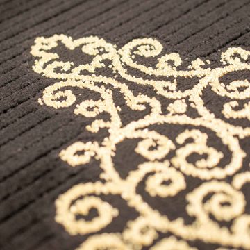 Teppich Teppich modern Kurzflor Wohnzimmerteppich Ornamente in schwarz gold, Teppich-Traum, rechteckig, Höhe: 12 mm