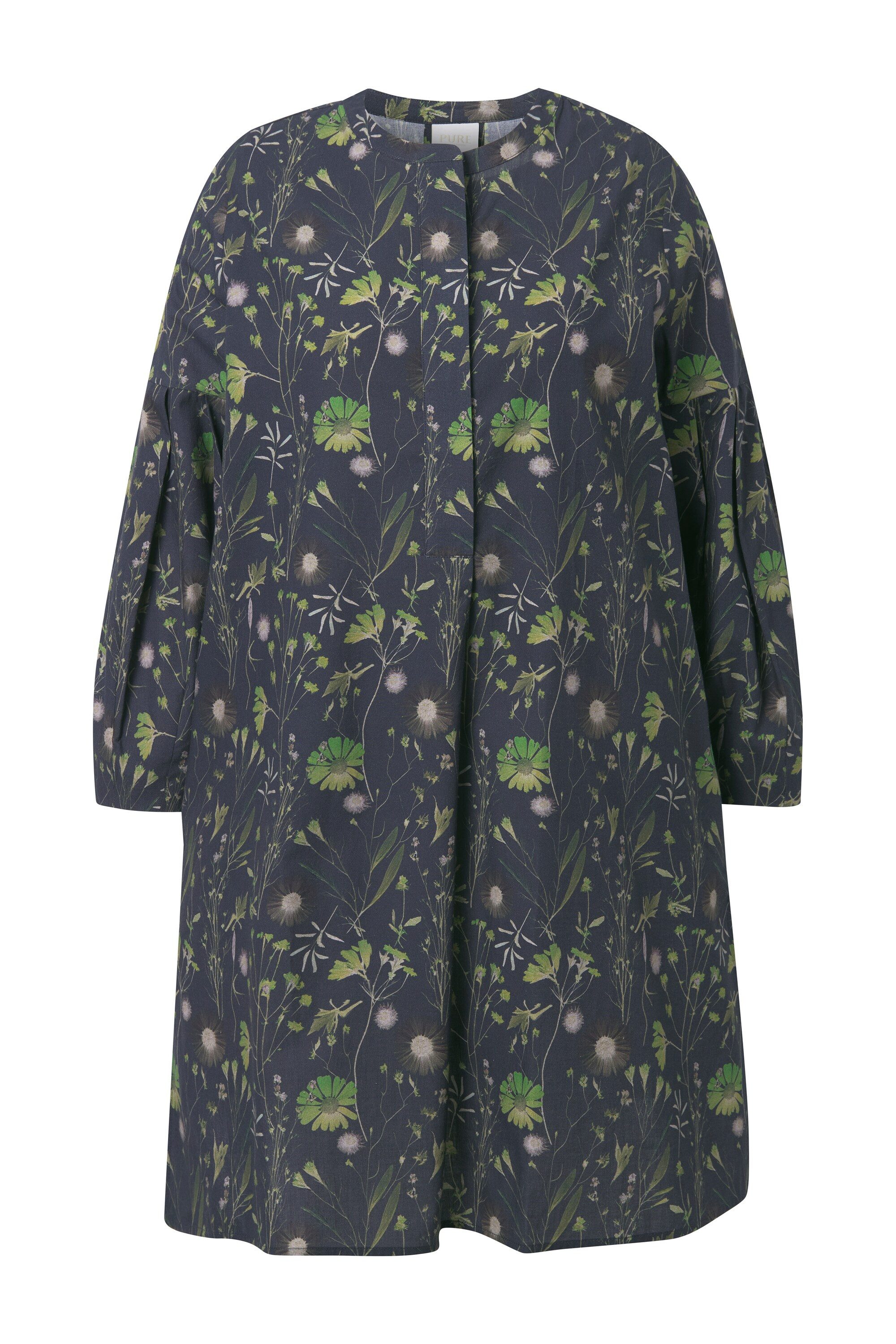 Ulla Popken Tunika Long-Tunika A-Linie Rundhals Langarm Biobaumwolle günstig online kaufen