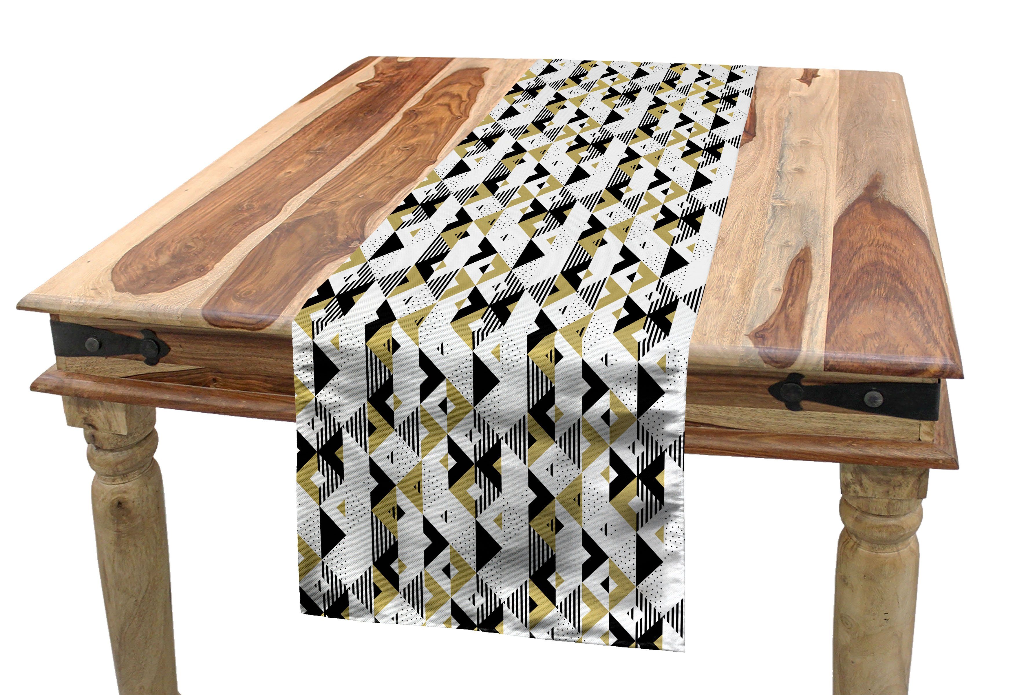 Esszimmer Tischläufer Dekorativer Küche and Triangles Stripes Abakuhaus Geometrisch Rechteckiger Tischläufer,
