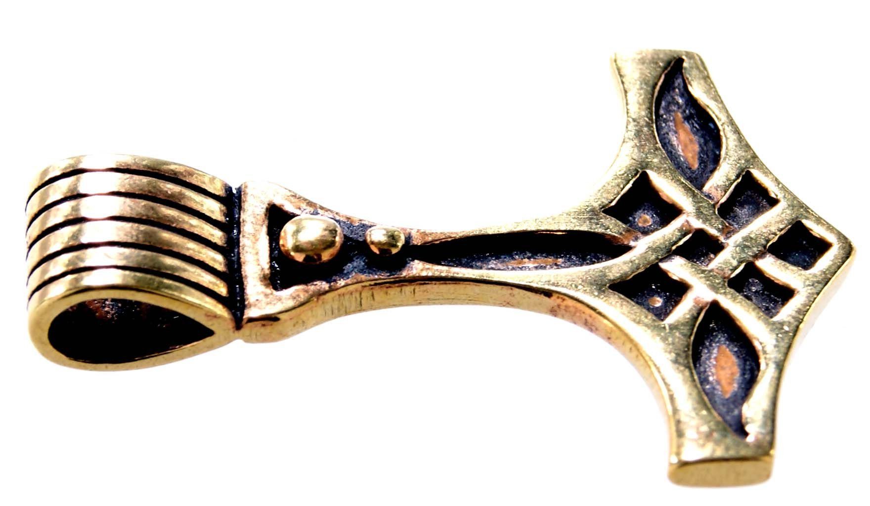 Thor Odin Kettenanhänger Kiss of Leather Bronze Wikinger Thorhammer Thorshammer Thors Hammer