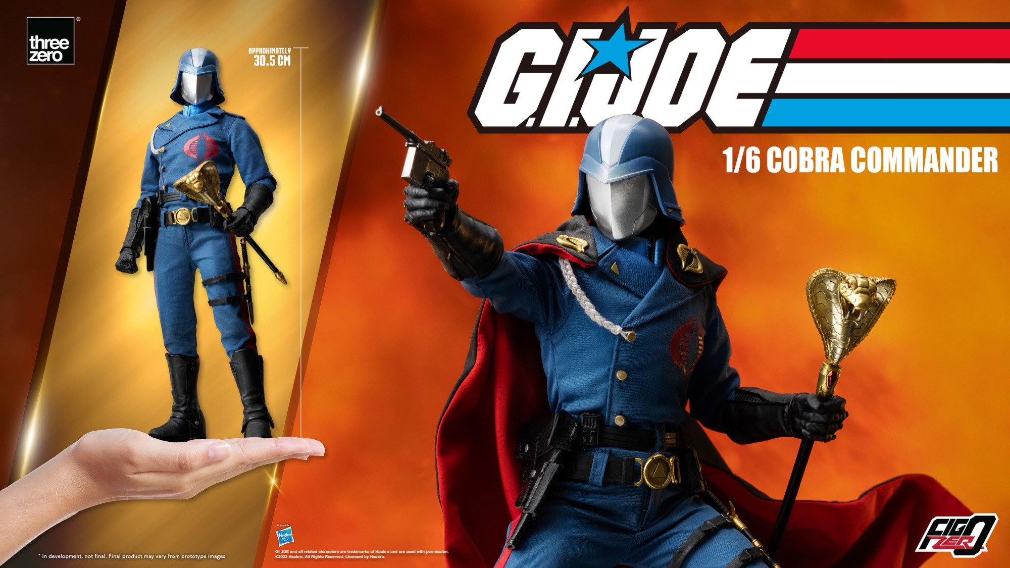 ThreeZero Actionfigur FigZero G.I. Joe Cobra Commander 1:6 Scale Actionfigur