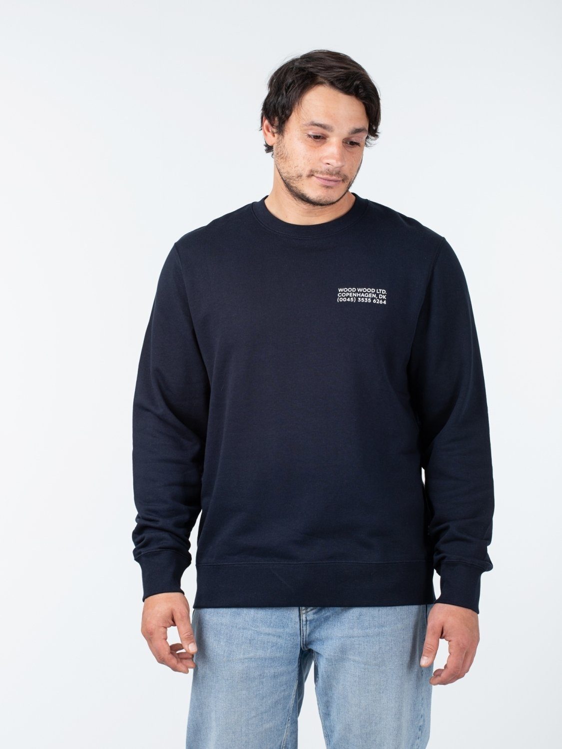 Hugh Wood Sweater WOOD Sweatshirt Info WOOD Navy Wood