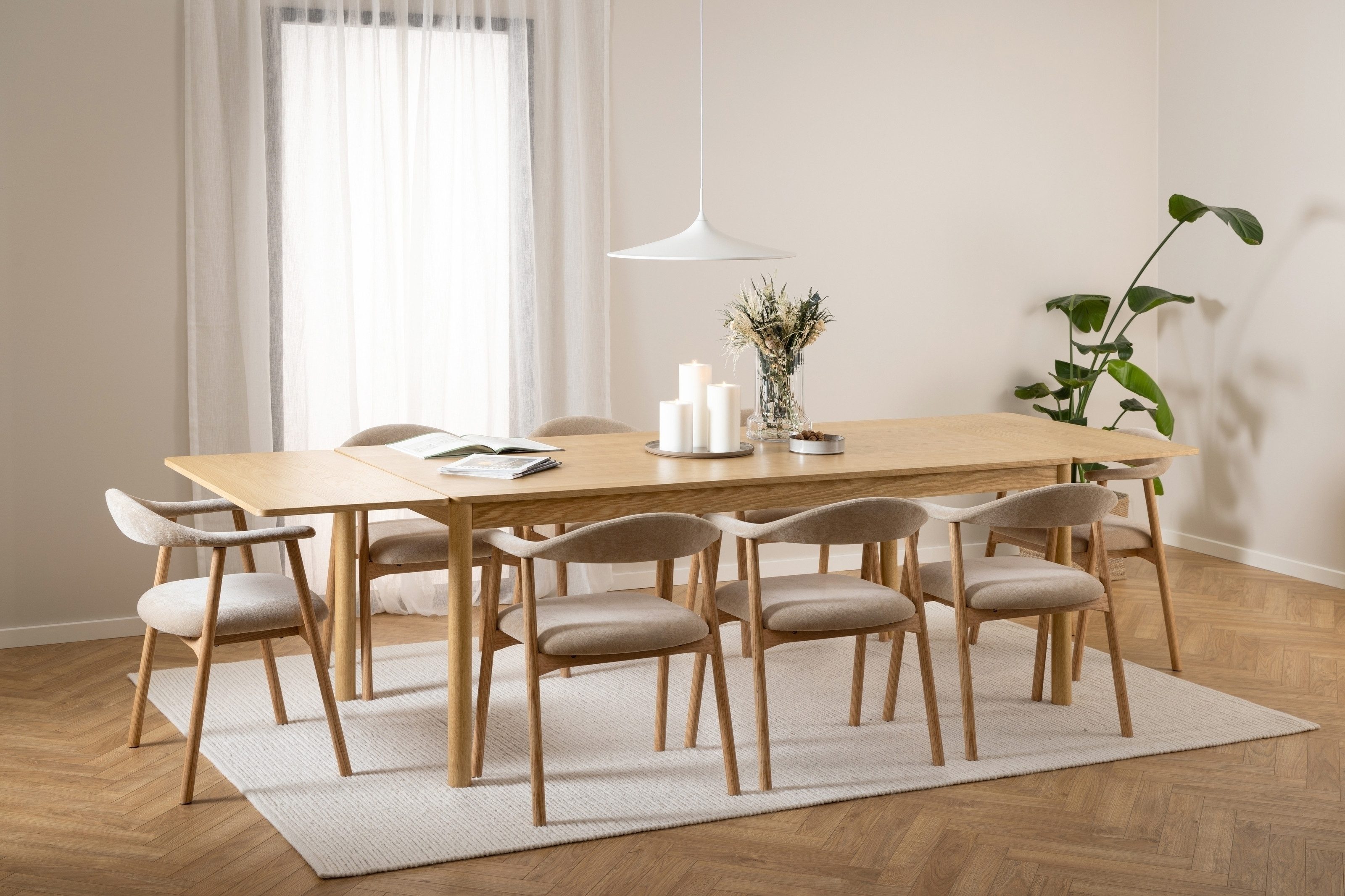 freiraum Holzstuhl Addi, (2er-Set) in Beige, Polyester, Massivholz - 56x75,5x54 (BxHxT)