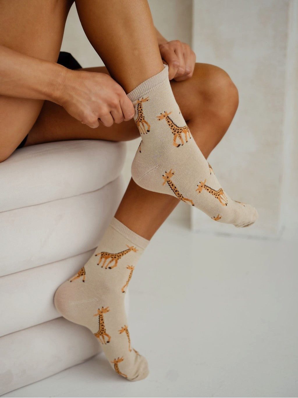 Lycille Socken 1 Paar Lycille Socken 37/41 aus Baumwolle GIRAFFE