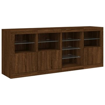 vidaXL Sideboard Sideboard mit LED-Leuchten Braun Eichen-Optik 164x37x67 cm (1 St)