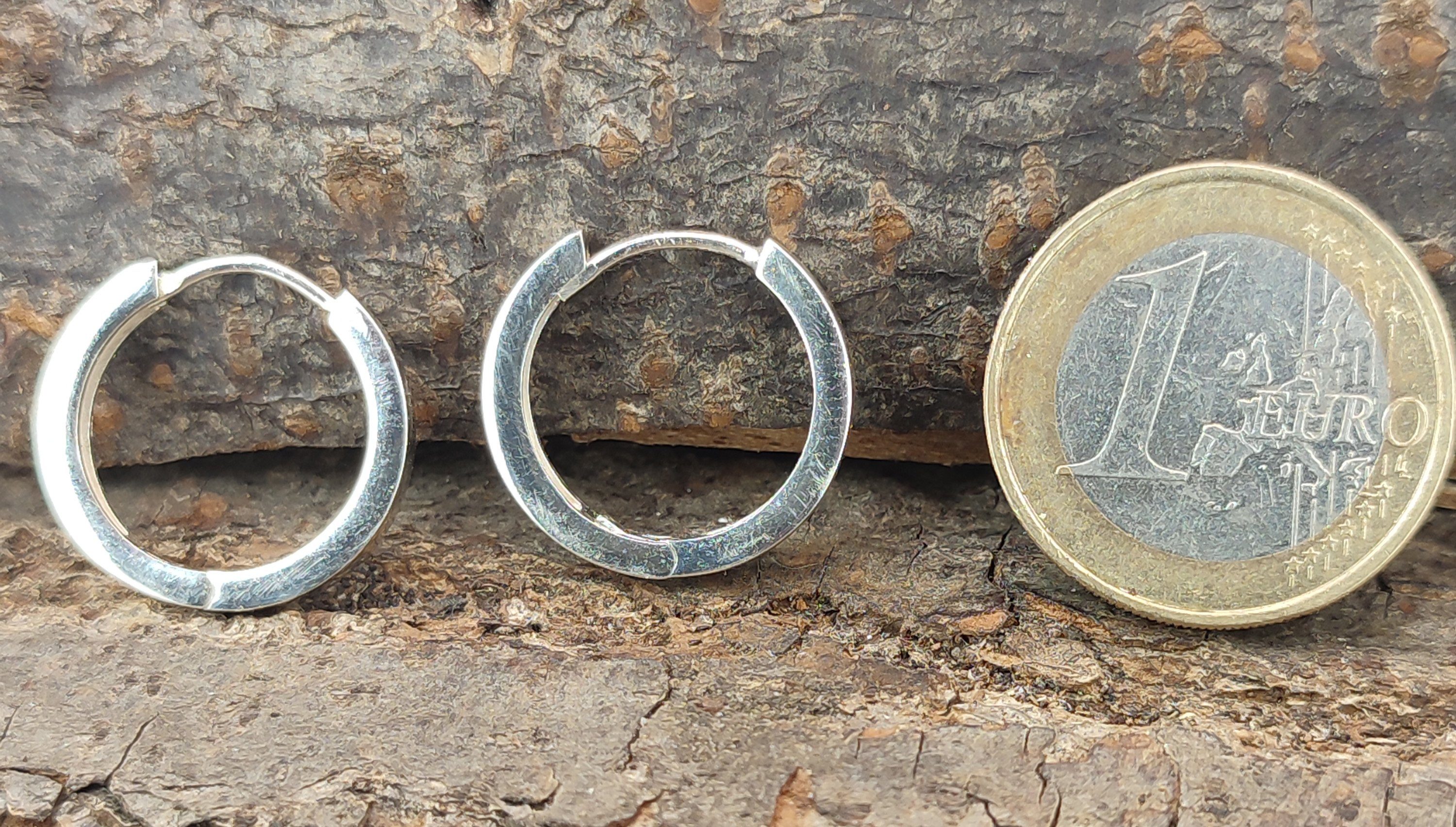 Kiss of Leather Silber Ohrring-Set Paarpreis Klappcreole Ohr Ohrringe Kreolen 20mm 925