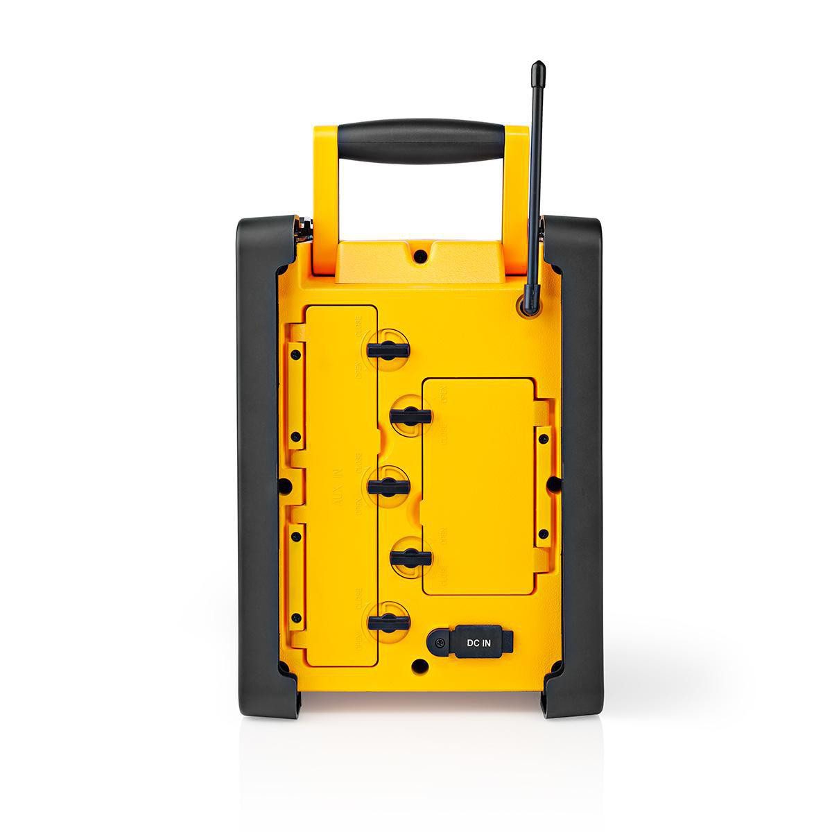 Nedis RDFM3100YW Radio (FM Radio, 5 W, FM-Radio, Bluetooth, IPX5, 20 Senderspeicher, Batteriebetrieb)