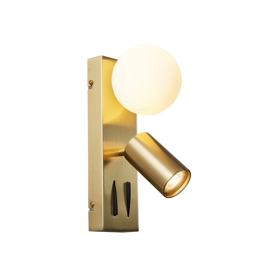 Qazqa Wandleuchte Lesly, ohne Leuchtmittel, G9, Messing, Modern, Metall, 1-flammig