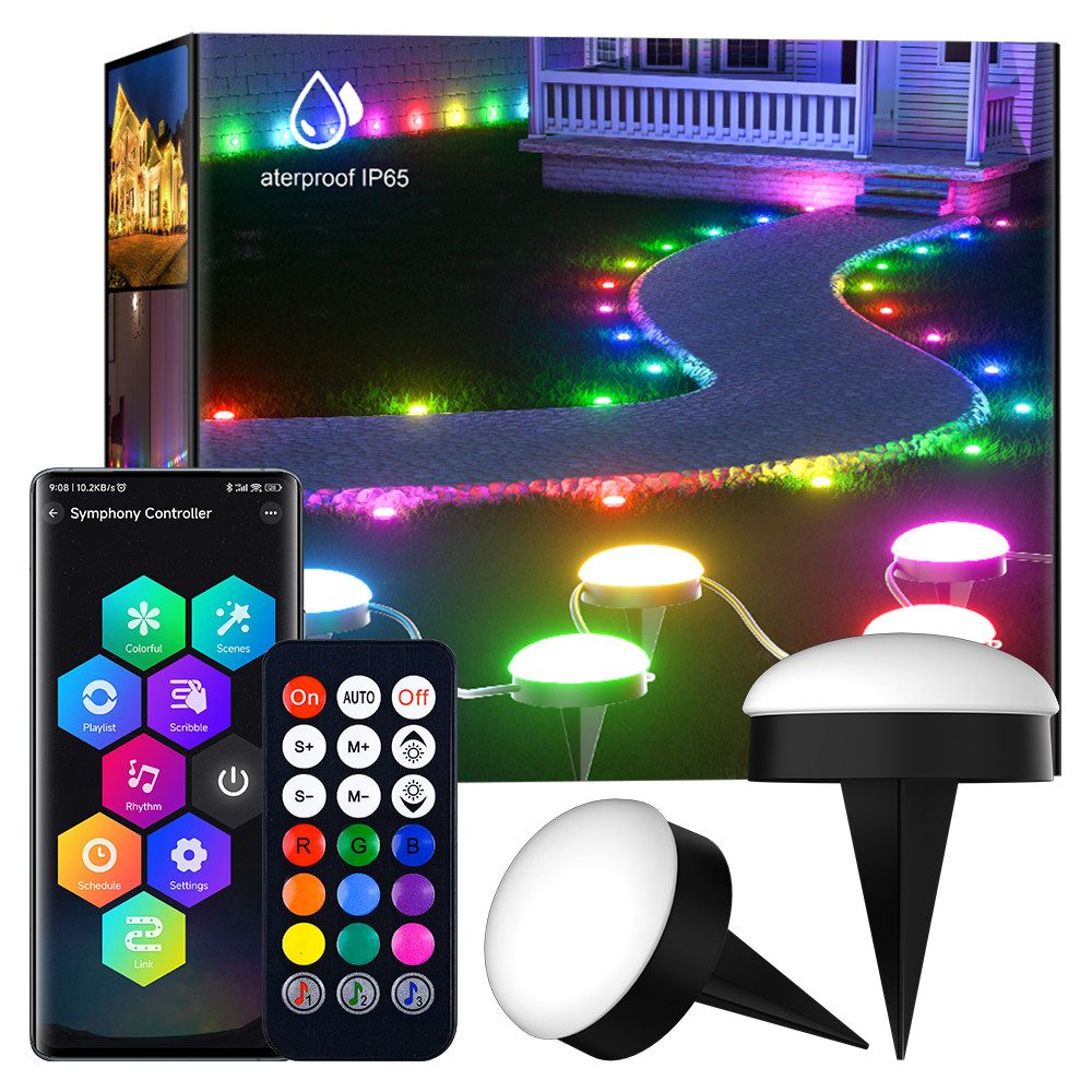 PRIISF Gartenstrahler LED Bodenleuchte Bodenstrahler RGB Einbauleuchte Hof günstig online kaufen