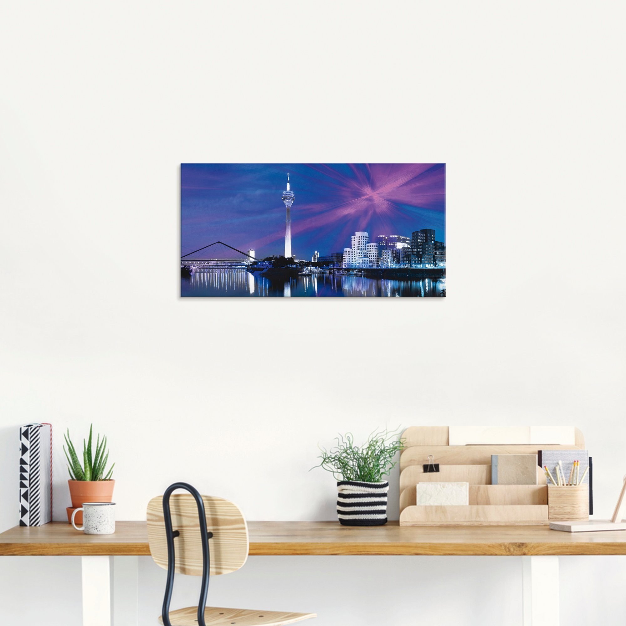 Artland Glasbild »Düsseldorf Skyline Abstrakte Collage«, Deutschland (1 Stück)-kaufen