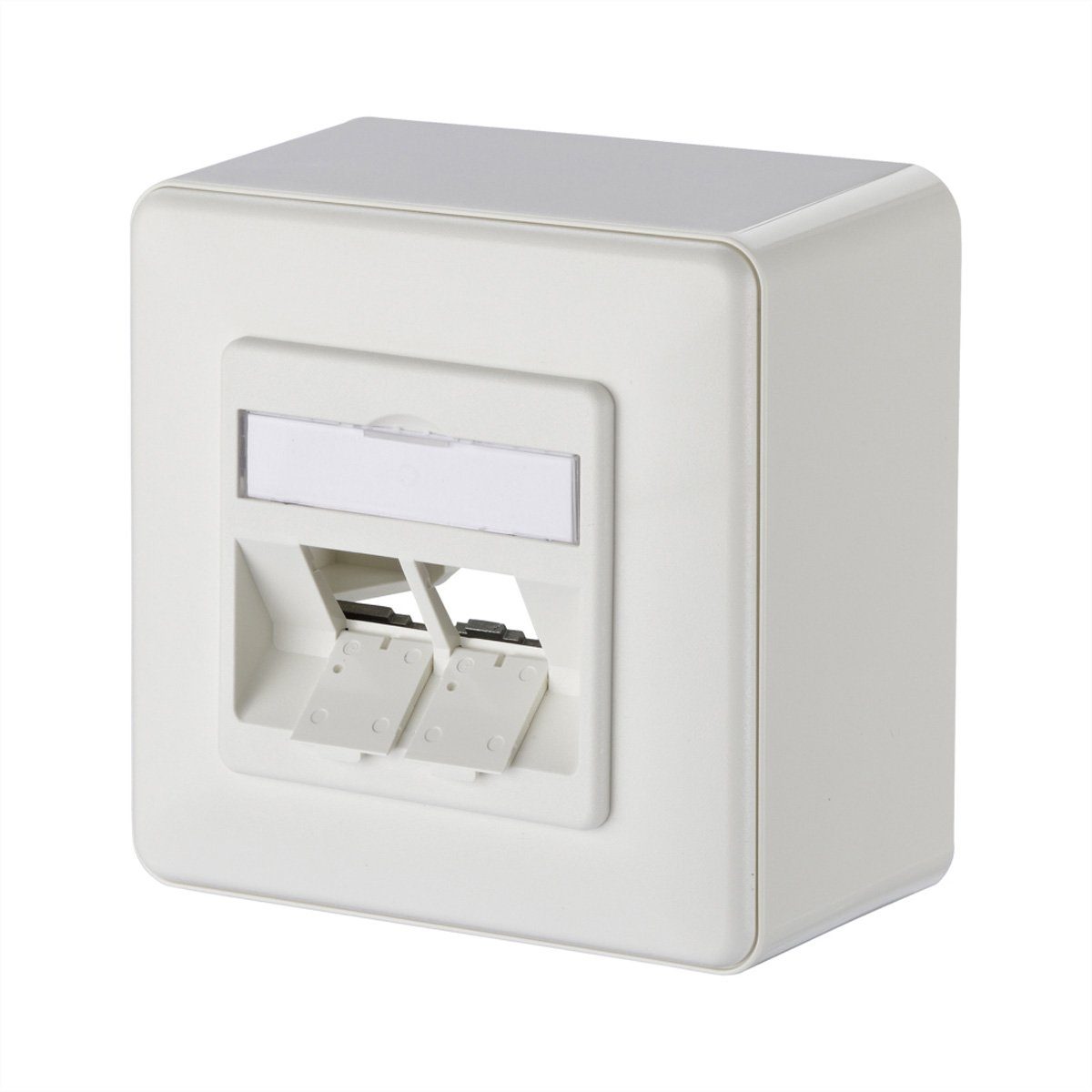 Keystone Anschlussdose AP 2 Port unbestückt reinweiß Netzwerk-Panel
