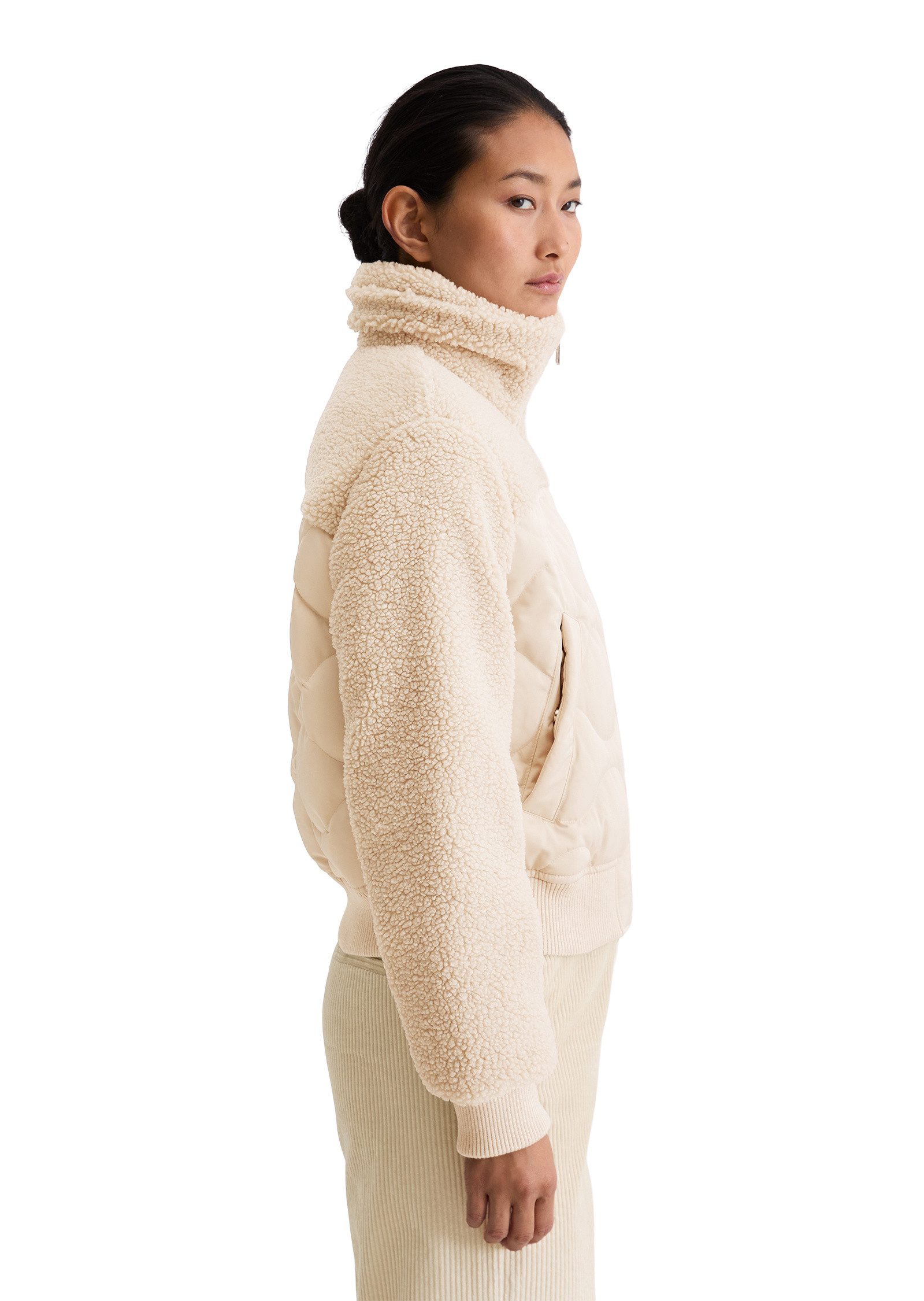 Marc O'Polo Outdoorjacke mit lässigen Teddyplüsch-Details