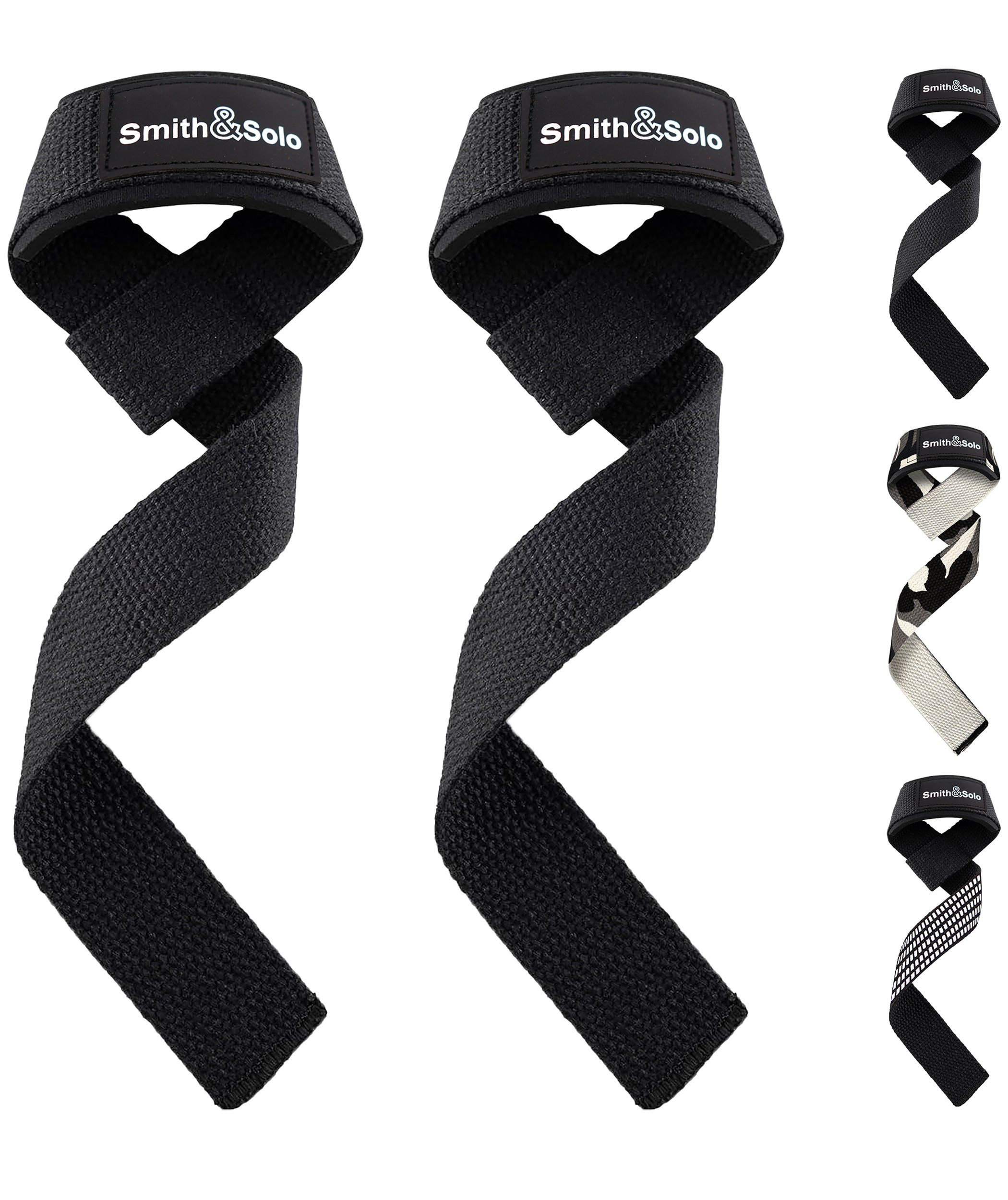 Smith & Solo Zughilfe Zughilfen für Krafttraining,Gym Zubehör, Lifting Straps Bodybuilding (2-tlg), 100% Baumwolle